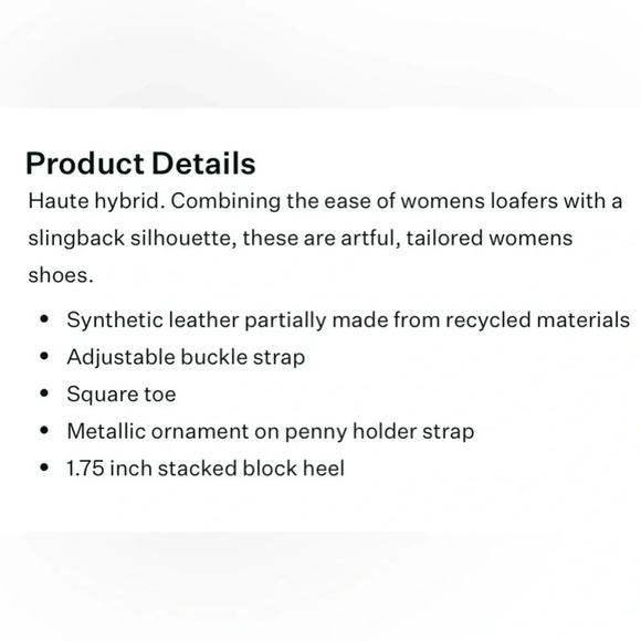 NEW Franco Sarto Giada Slingback Loafer Heel in Vanilla Sky (Cream) - 8 - Picture 4 of 8